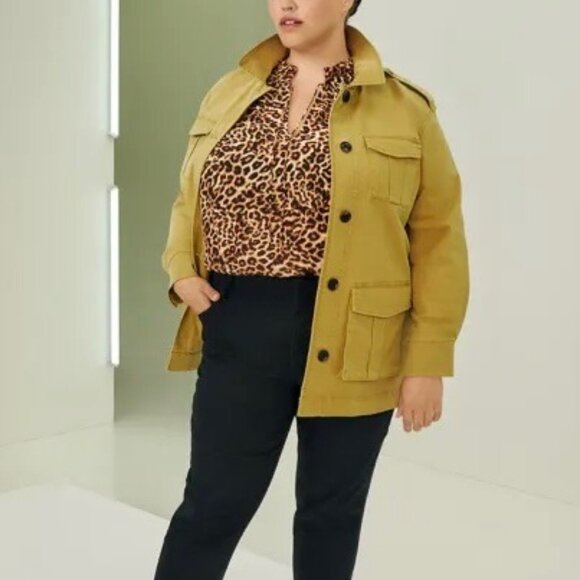 NWT Women's Nili Lotan x Target Button-Front Jacket in Khaki Size XXL - Picture 1 of 4